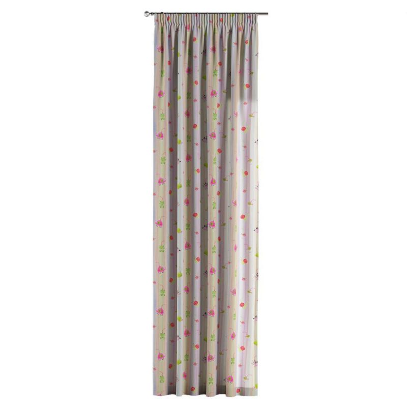 Zasłona na taśmie marszczącej 1 szt. 130 x 245 cm Dekoria kolorowe zwierzątka na tęczowym tle 1 szt.