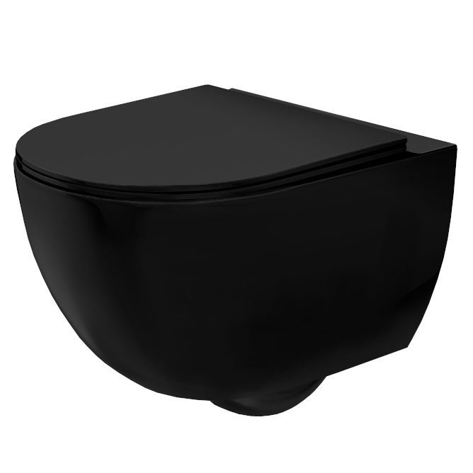 Misa Wc Podwieszana Ceramimczna Rea Carlo Mini Rimles Duroplast/Flat/Zm Czarny 49,5X37X32Cm 1 Szt
