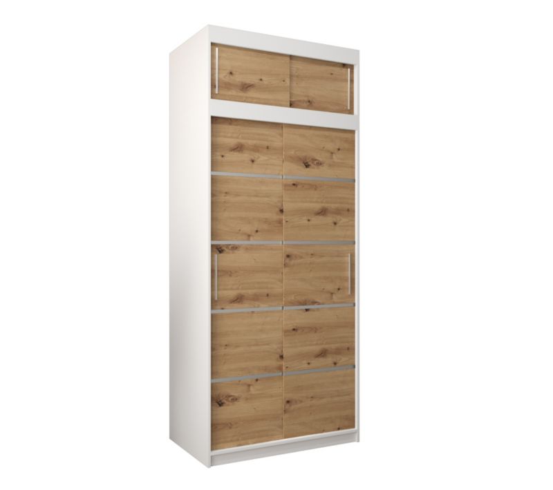 Szafa przesuwna Abiks Verona 1 100 biały + artisan z nadstawką 1 szt.