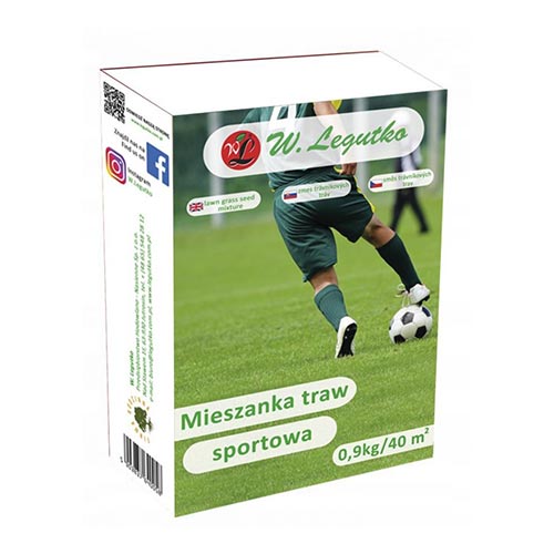 1 szt, Mieszanka traw gazonowych sportowa Legutko - Nasiona: Ilość w opakowaniu: 0.9 g