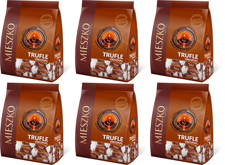 6x Cukierki Mieszko Trufle Original, rumowy, 260g