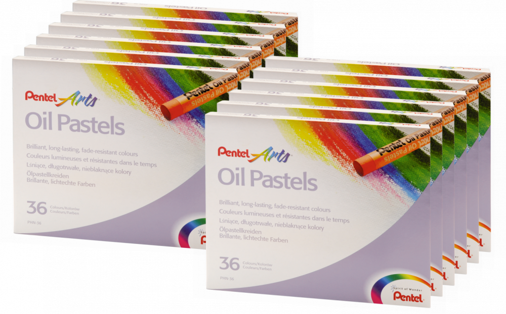 12x Pastele olejne Pentel, 36 kolorów