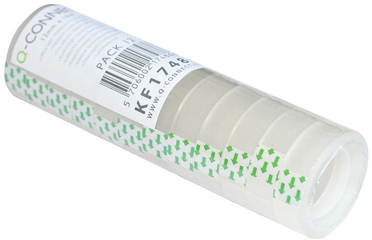 Taśma klejąca Q-Connect, 12mmx10m, 12 sztuk, przezroczysty