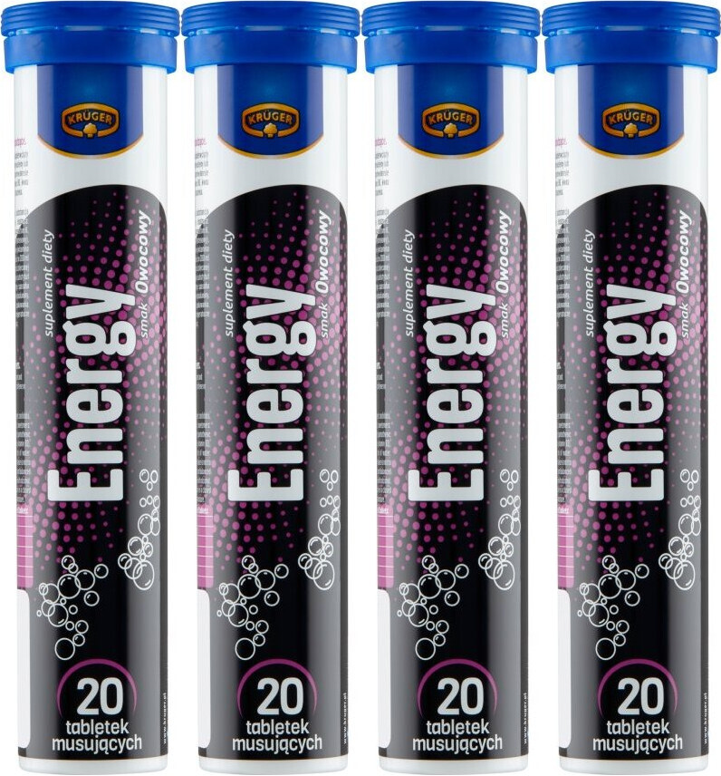 4x Tabletki musujące Vital Power Energy, owocowy, 20 tabletek