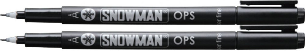 2x Foliopis permanentny Snowman OPS, super cienki, 0.3mm, czarny