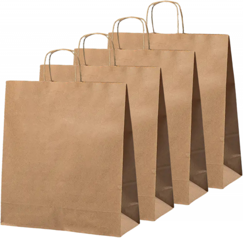 Torba papierowa Ecobag, 305x170x340mm, gładka, 150 sztuk, brązowy