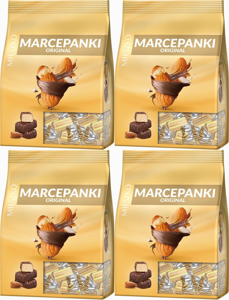 4x Cukierki Mieszko Marcepanki Original, migdałowy, 260g