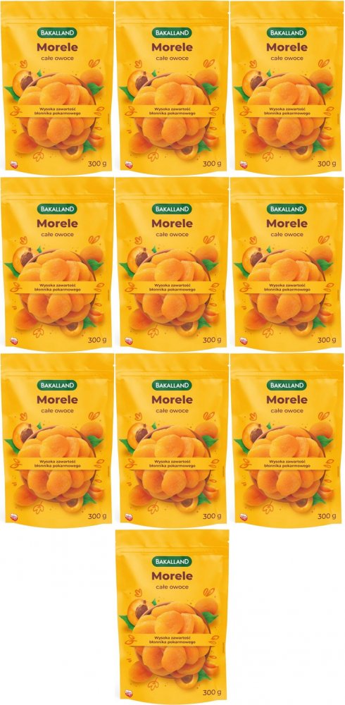 10x Morele suszone Bakalland, 300g