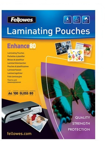 Folia do laminacji Fellowes, 216x303mm, A4, 80 μm, 100 sztuk
