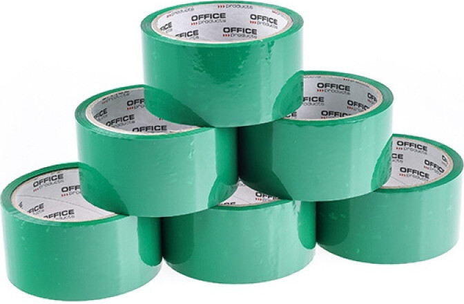 6x Taśma pakowa Office Products, akryl, 48mmx50yd, zielony