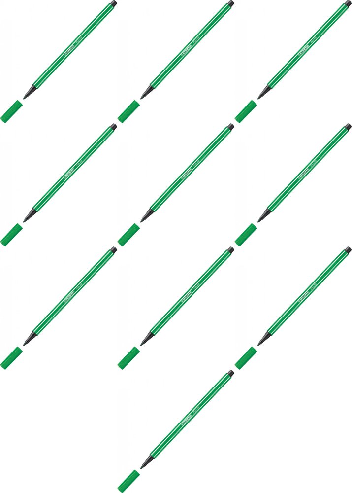 10x Pisak Stabilo Pen 68/36, okrągła, 1mm, zielony
