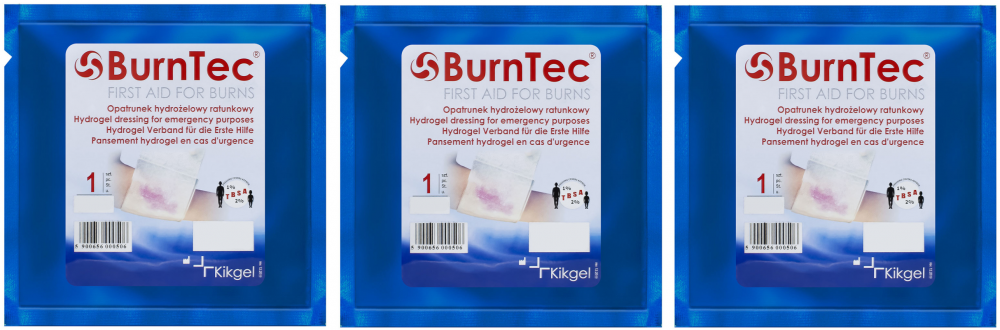 3x Opatrunek hydrożelowy BurnTec, sterylny, 20x20cm