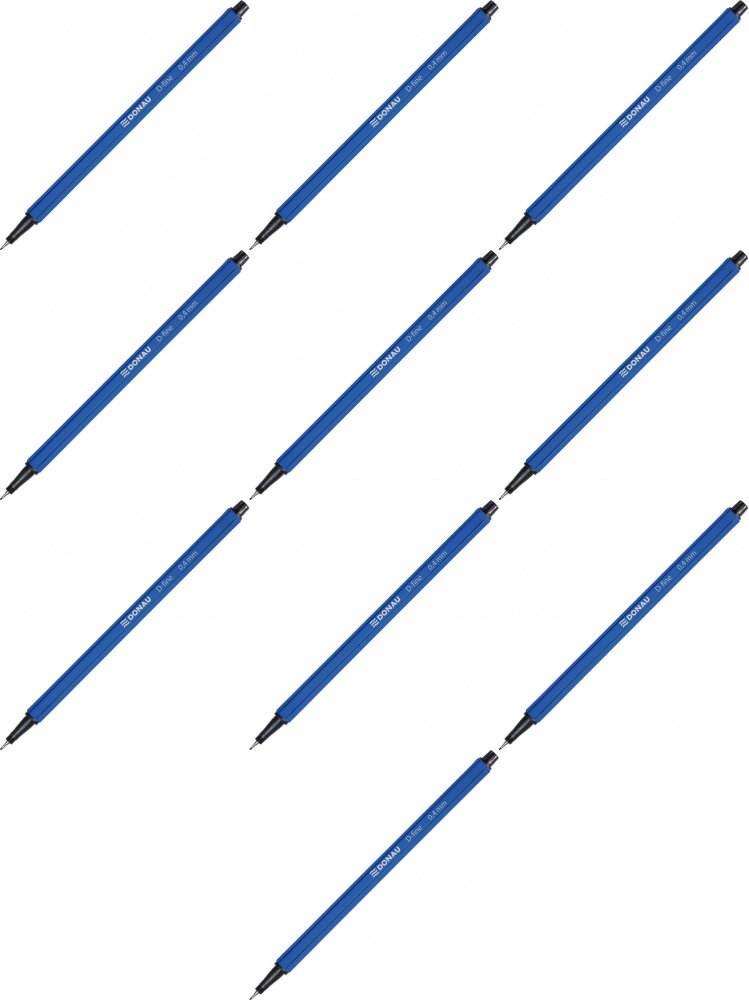 10x Cienkopis Donau D-Fine, 0.4mm, niebieski