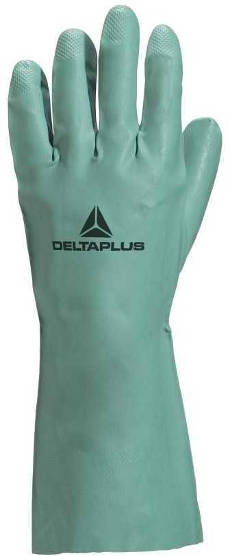 Rękawiczki nitrylowe Delta Plus Nitrex VE802, flokowane, rozmiar 9/10, zielony