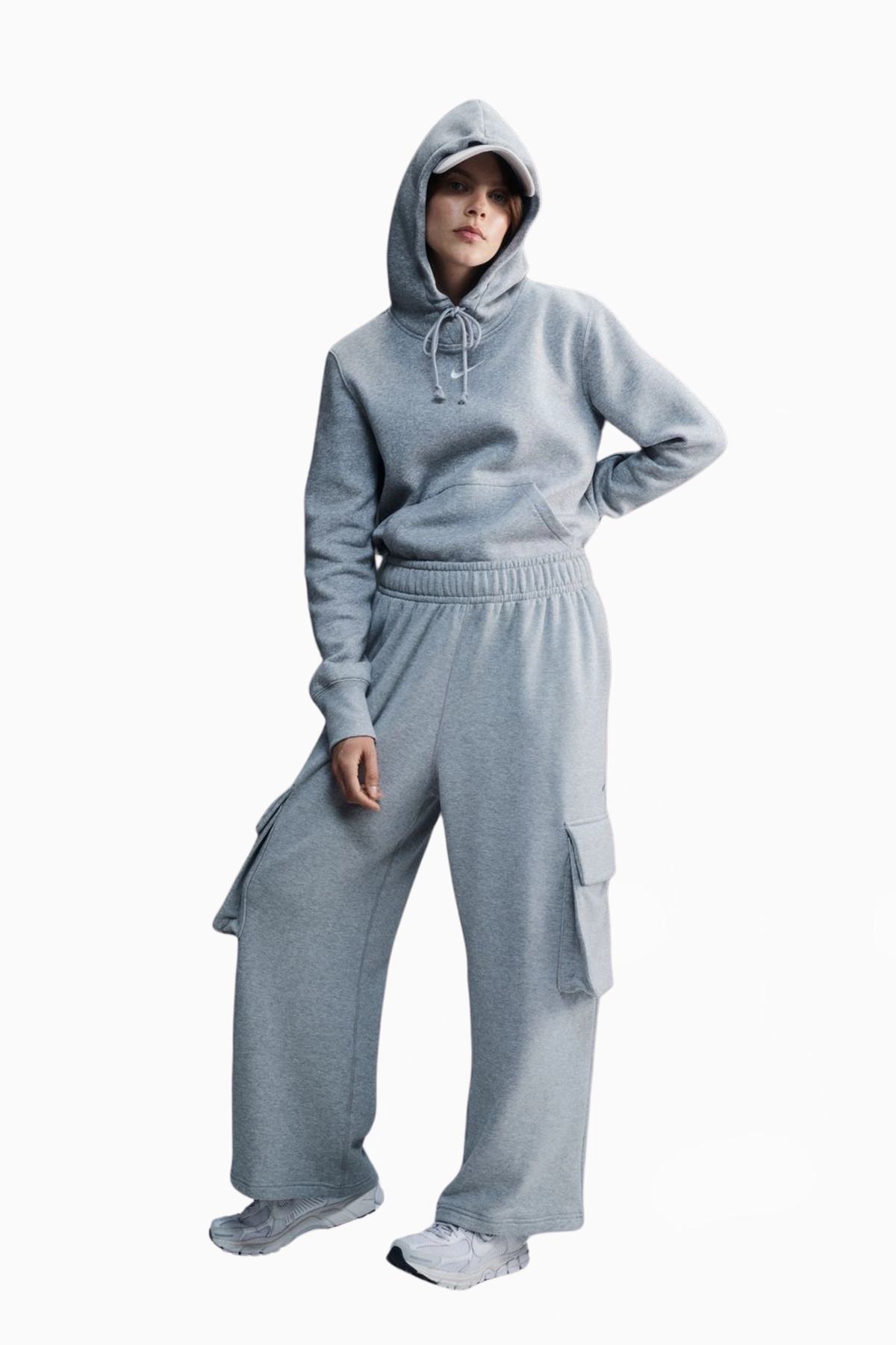 Bluza z kapturem Nike Sportswear Phoenix Fleece Damska - Szary