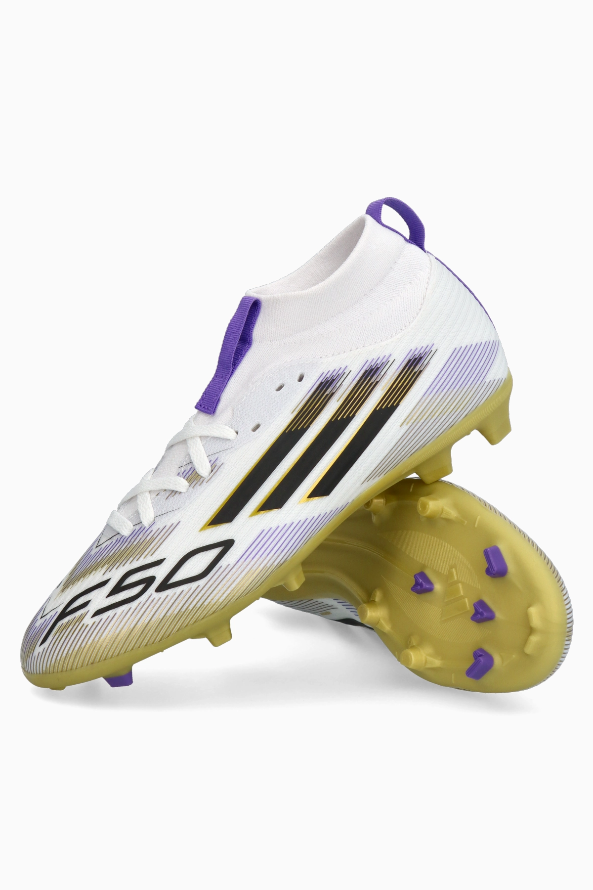 Korki adidas F50 League Mid FG/MG Junior - Biały