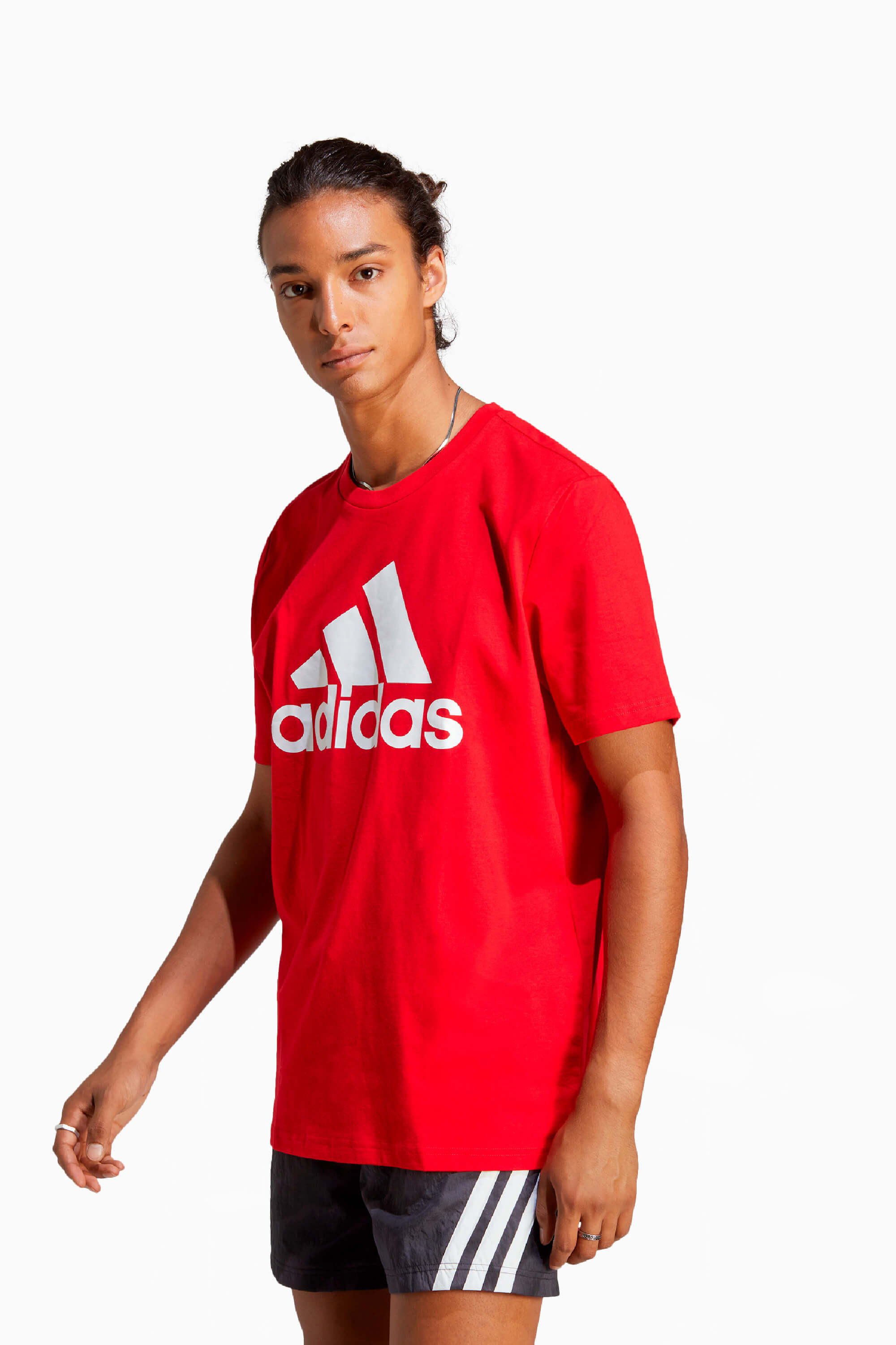 Koszulka adidas Essentials Single Big Logo - Czerwony