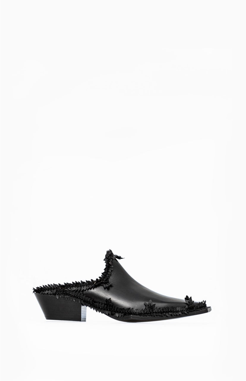 Mule damskie na obcasie LYDIA DEEP BLACK 38 - Vanda Novak