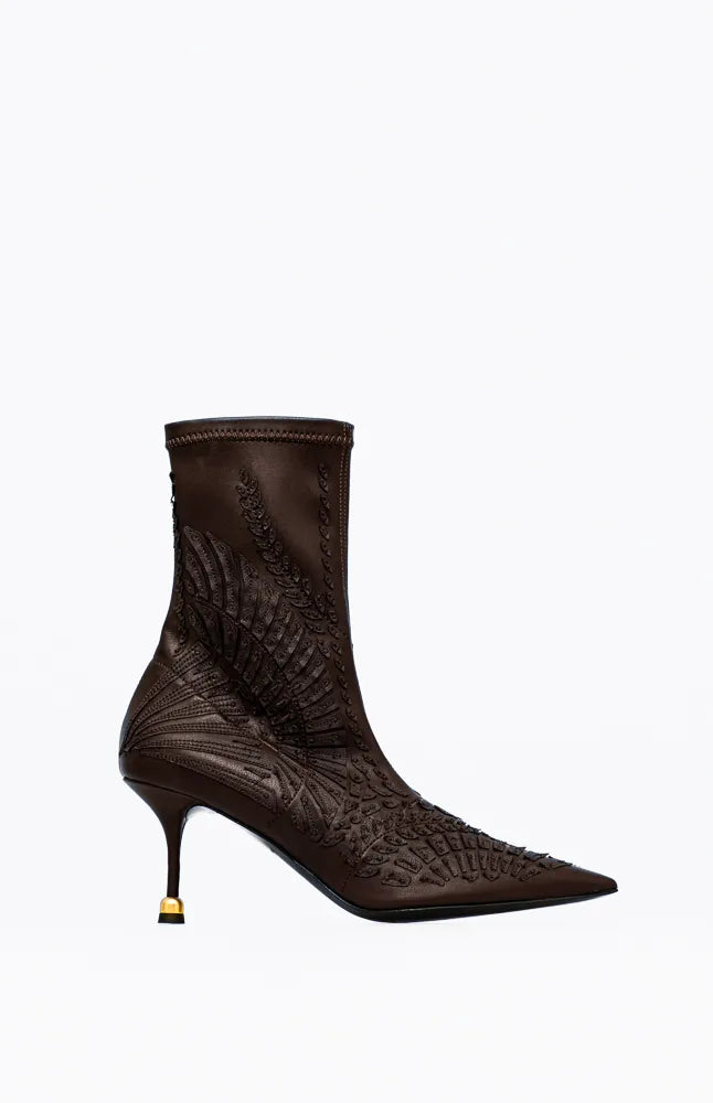 Skórzane botki damskie ZOE DARK COFFEE 36 - Vanda Novak