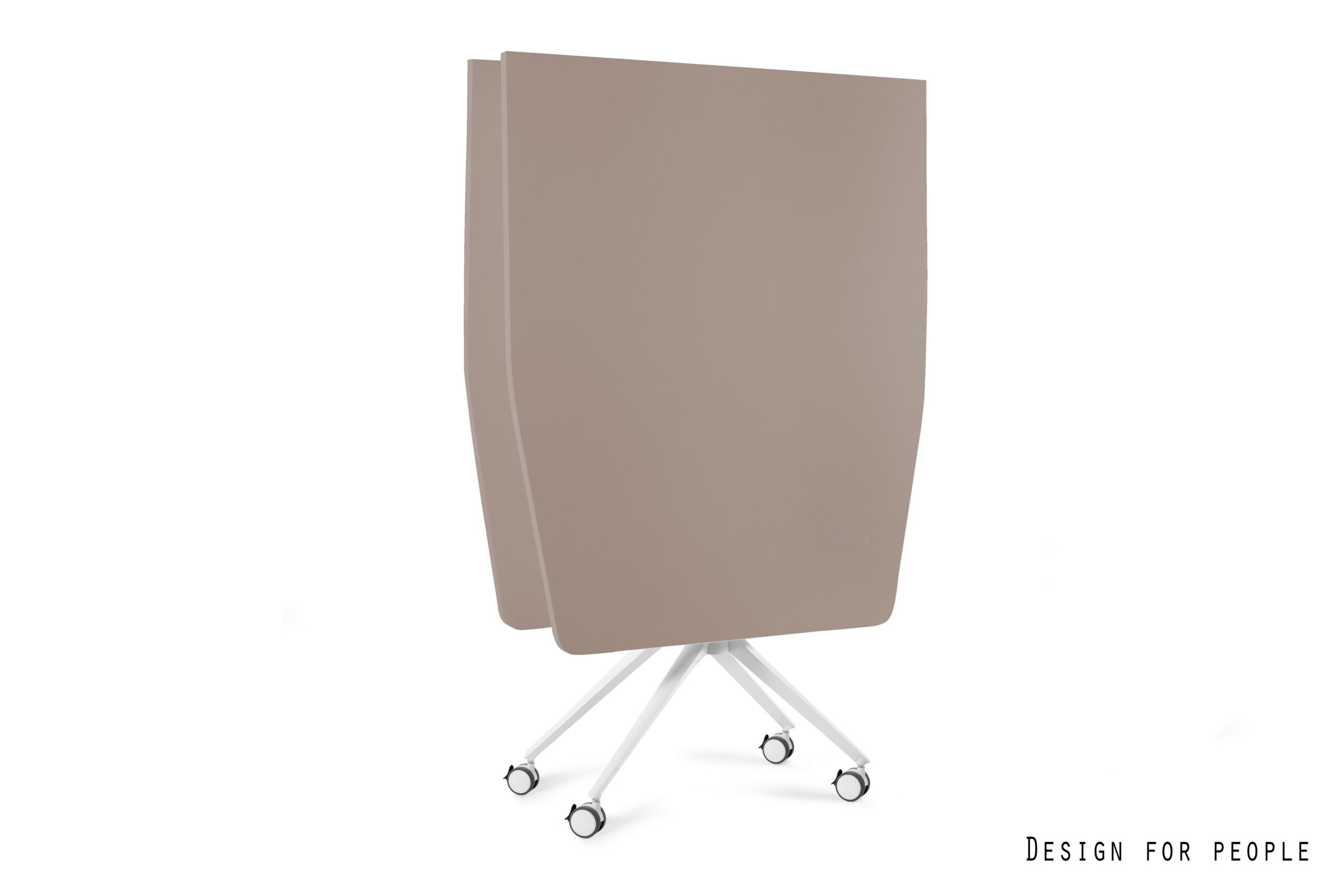 CARL Table duży stół mobilny, składany, biały stelaż, blat 2 kolory (Kolor blatu: YZ-14 beżowy, Wymiary blatu: 120 x 100 cm)
