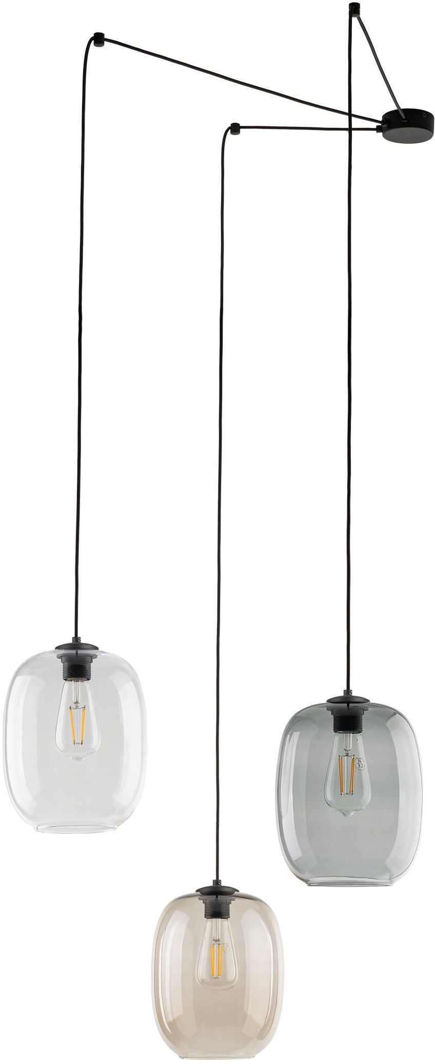 TK Lighting Elio lampa wisząca 3x15W czarny 5972