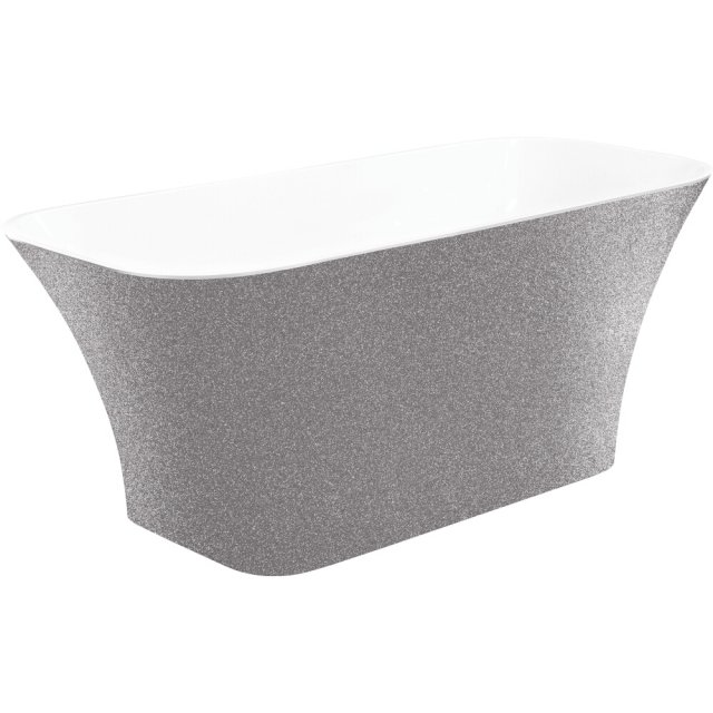 BESCO Wanna wolnostojąca ASSOS S-LINE GLAM 160x70 cm srebrna klik-kla