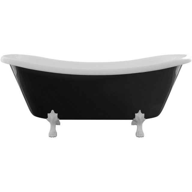 BESCO Wanna wolnostojąca AMELIA BLACK&WHITE 190x77 cm nogi białe