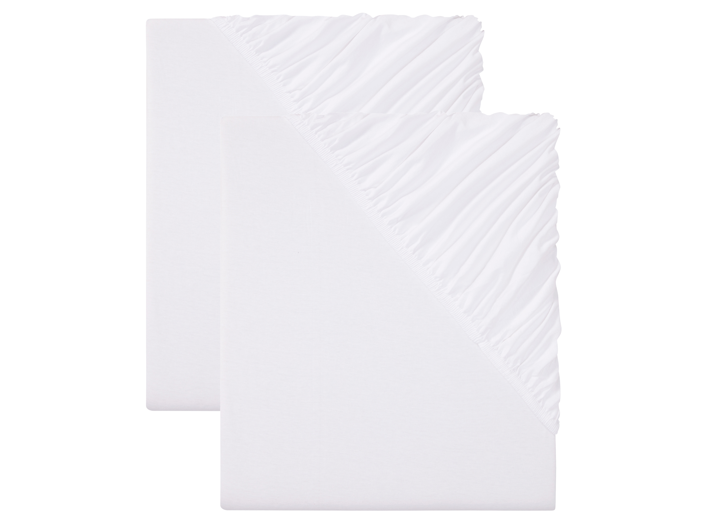 Livarno home Komplet prześcieradeł z dżerseju z gumką, 90-100 x 200 cm Biały