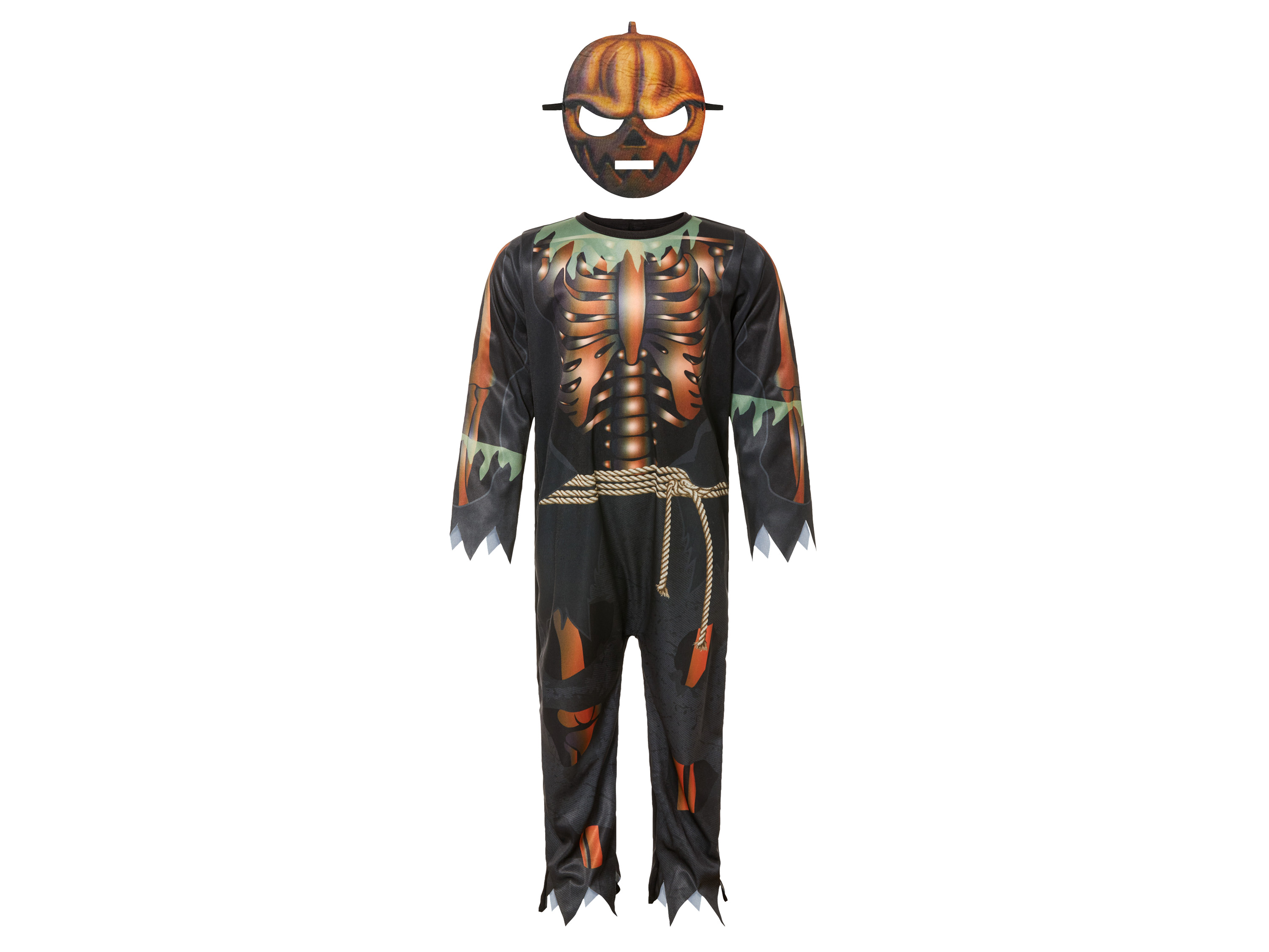 Kostium dziecięcy zapinany na rzep na Halloween Dynia, 110/116 4-6 Jahre