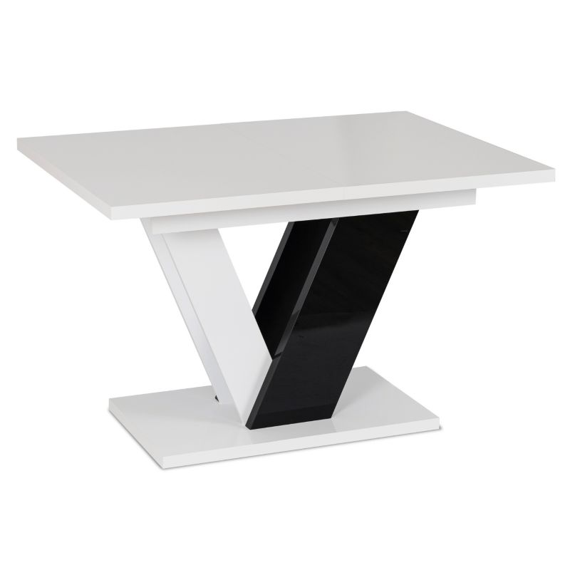 Stół Prostokątny Clark 120-160 cm Mebel Elite Rozkładany Czarny/Biały Połysk 1 szt