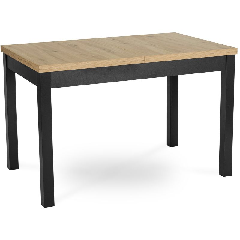 Stół Prostokątny Skubi 120-160 cm Mebel Elite Rozkładany Dąb Riviera/Czarny 1 szt