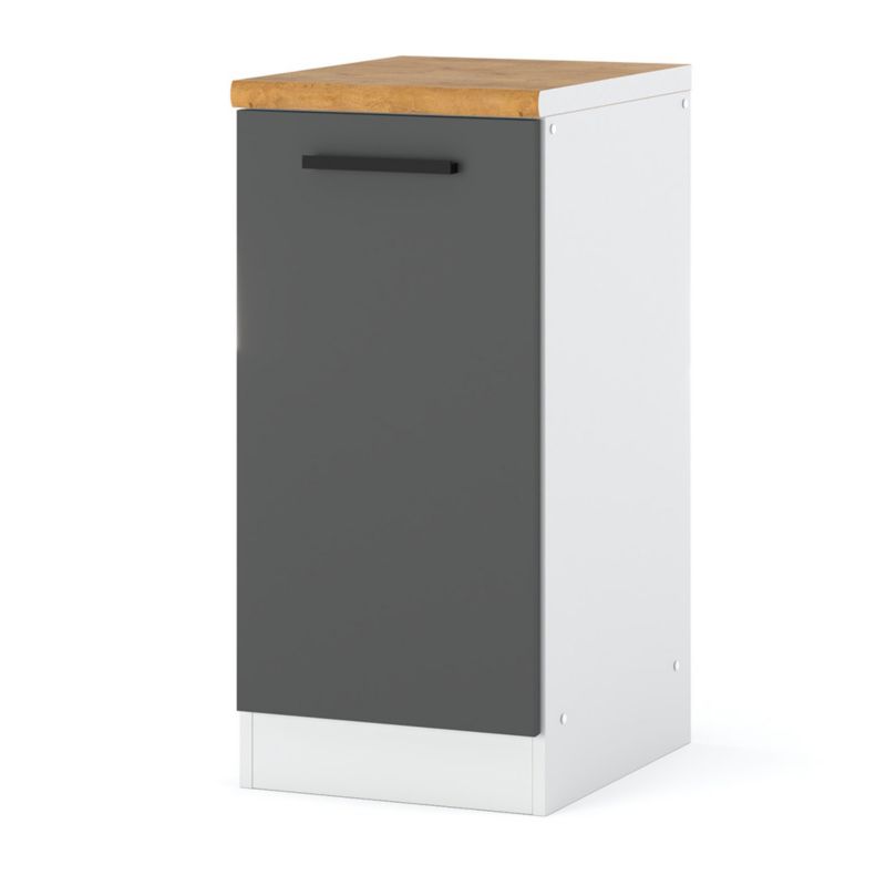 Szafka Kuchenna Hurtownia-Mebli Stojąca Blanka dolna D40 40cm Biały Mat Szary Mat 40x47x85 cm 1szt.