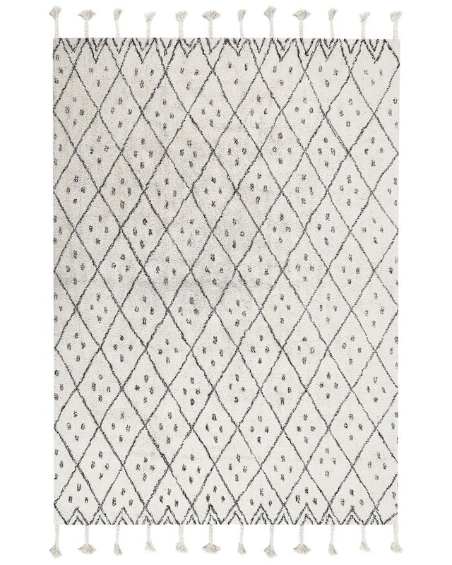 Dywan bawełniany 160 x 230 cm biało-czarny Agadir 1 szt.