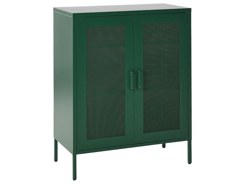 Komoda dwudrzwiowa Wakatipu Metal 80 cm 40 cm Zielony 1 szt.