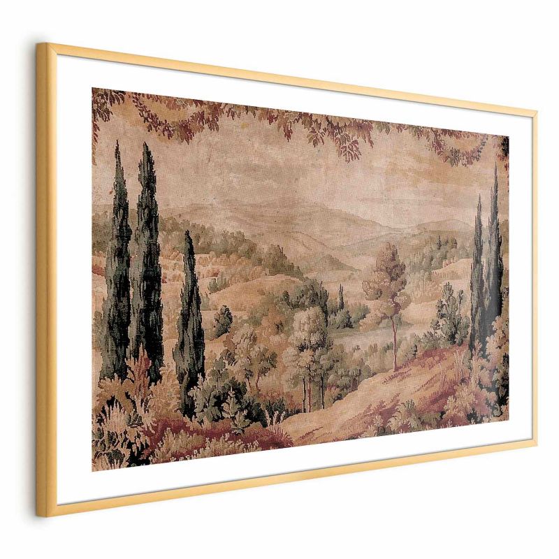 Plakat Artgeist Śródziemnomorski krajobraz 60x90 cm z ramą złotą 1 szt