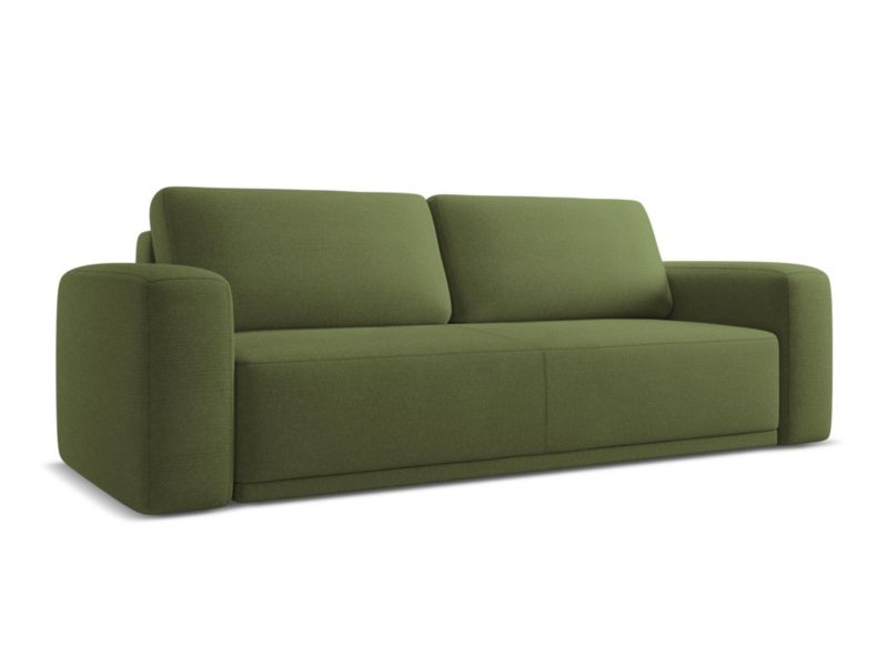 Kanapa 3-osobowa z funkcją spania Makamii Kaila z tkaniny szenilowej 242x100 cm butelkowa zieleń 1 szt.