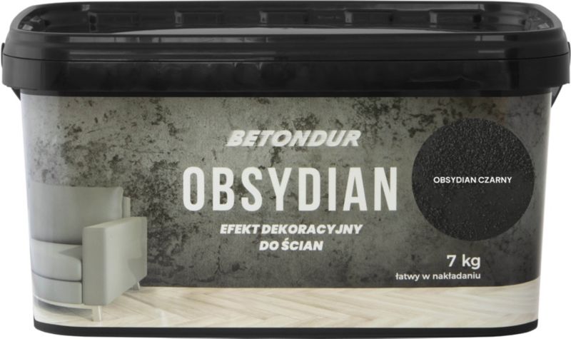 Efekt dekoracyjny do ścian Betondur czarny obsydian 7 kg
