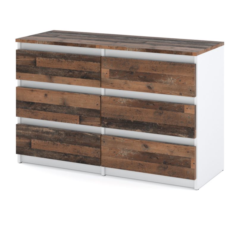 Komoda Hurtownia-Mebli Szuflady 6 Hugo Średnia 100cm Biały Mat Old Style 100x33.5x71.5 cm 1szt.