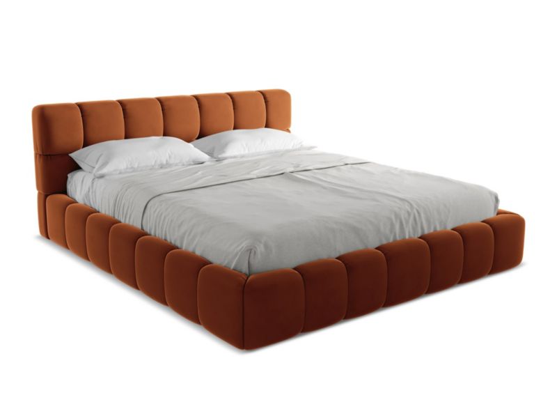 Łóżko Makamii Nalu z weluru 180x200 terakota 1 szt.