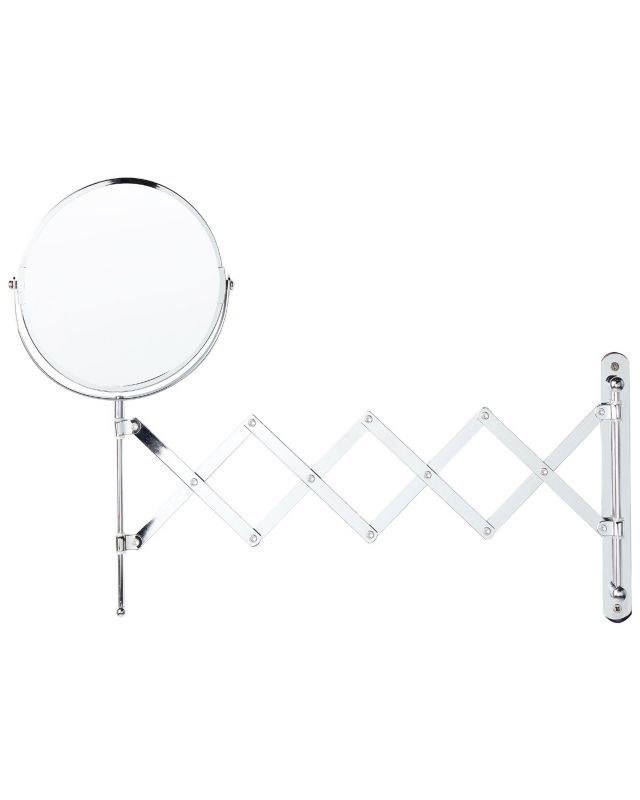 Lusterko kosmetyczne ścienne na wysięgniku Yvelines 57 cm 36 cm Metal Srebrny 1 szt.