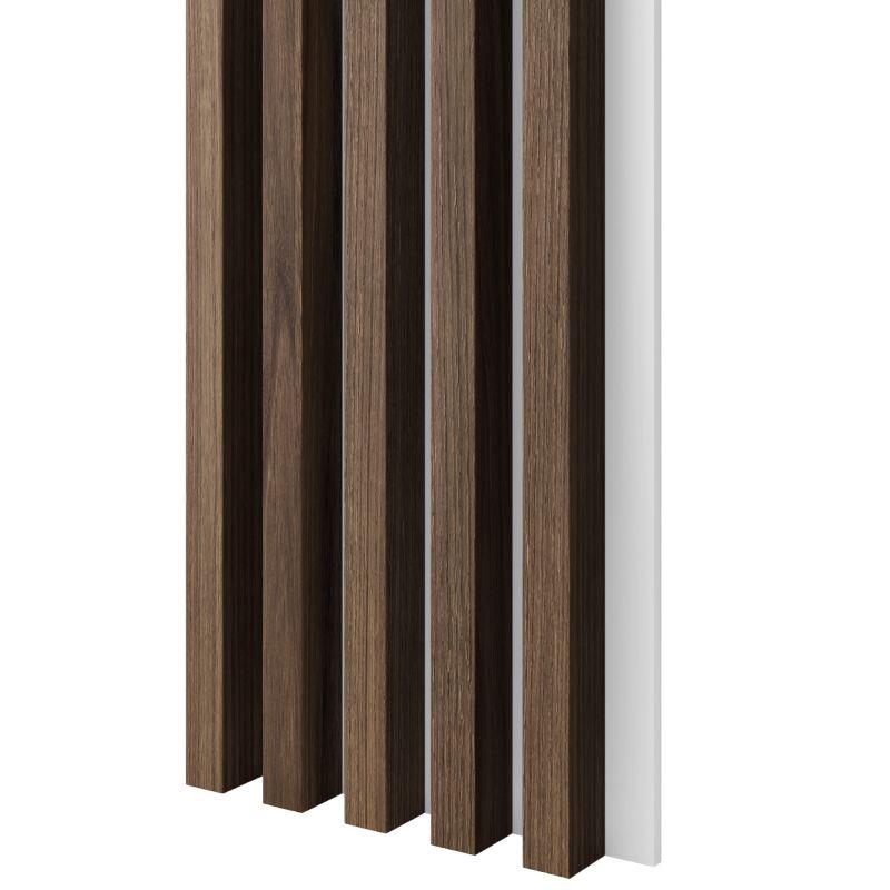 Lamele 3x4cm na białej płycie MDF LAMELE3D orzech klasyczny 1 szt
