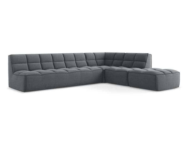 Narożnik uniwersalny Makamii Kalai z tkaniny welwetowej 308x258 cm stalowy 1 szt.