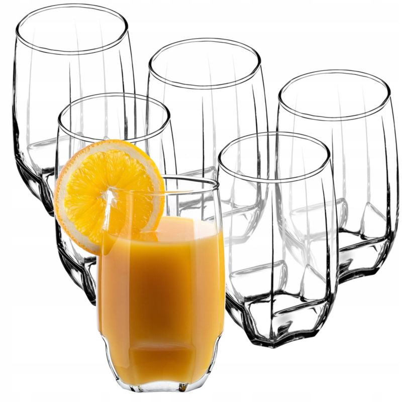 Szklanki KADAX Do Napojów Soku 420ml Szklanka Zestaw Szklanek Wysokie 6 szt.