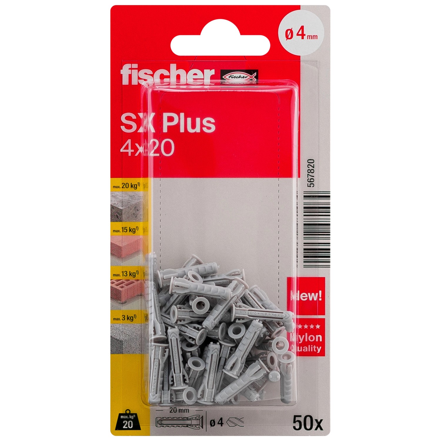 Fisher Kołek SX plus rozporowy 4x20 mm - 50 szt.