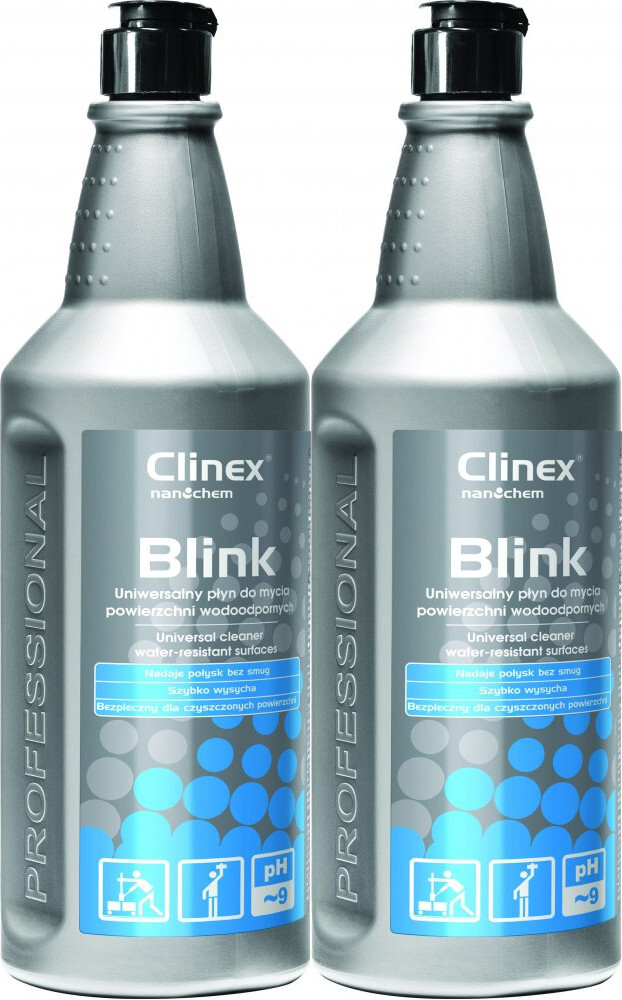 2x Płyn uniwersalny Clinex Blink 77-643, do mycia powierzchni wodoodpornych, 1l, cytrynowy