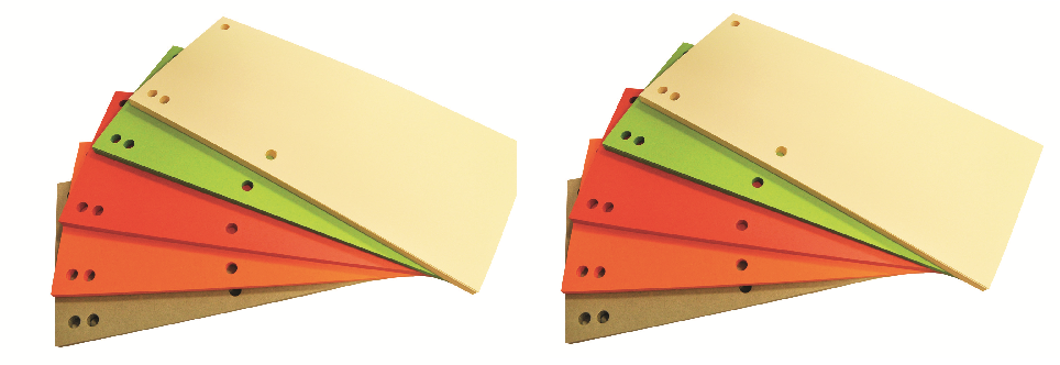 2x Przekładki do segregatora Office Products, kartonowe, 1/3 A4, 100 sztuk, mix kolorów