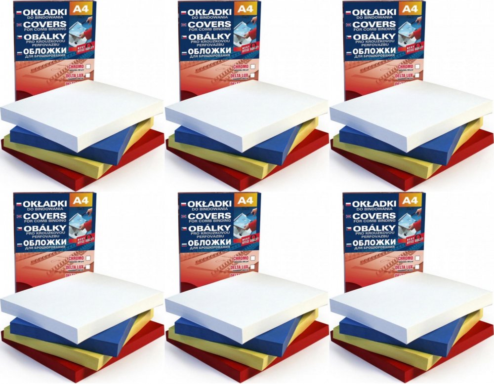 6x Okładki do bindowania Argo Delta, A4, 250g/m2, skóropodobne, 100 sztuk, granatowy