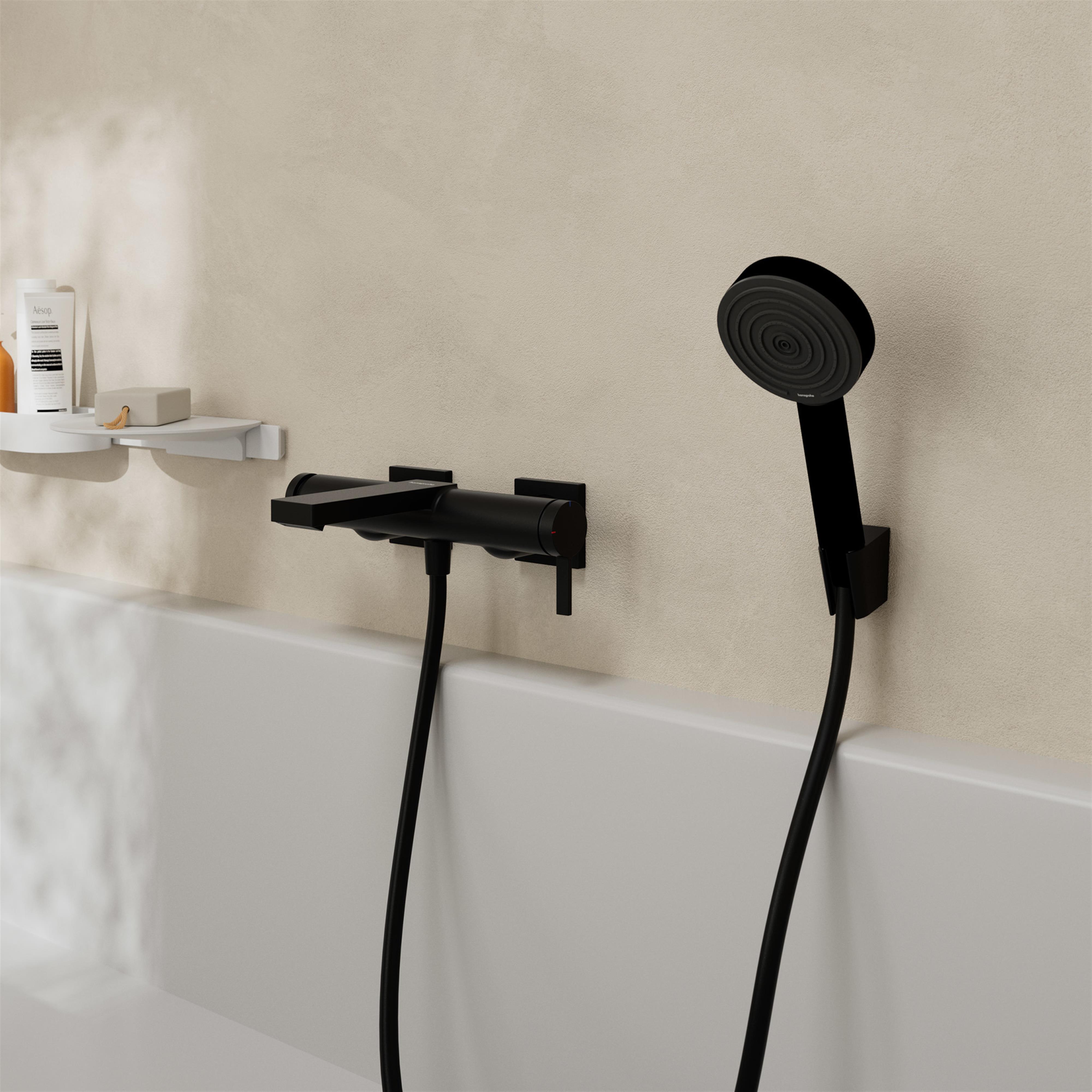 Hansgrohe Tecturis E bateria wannowo-prysznicowa ścienna czarny mat 73420670