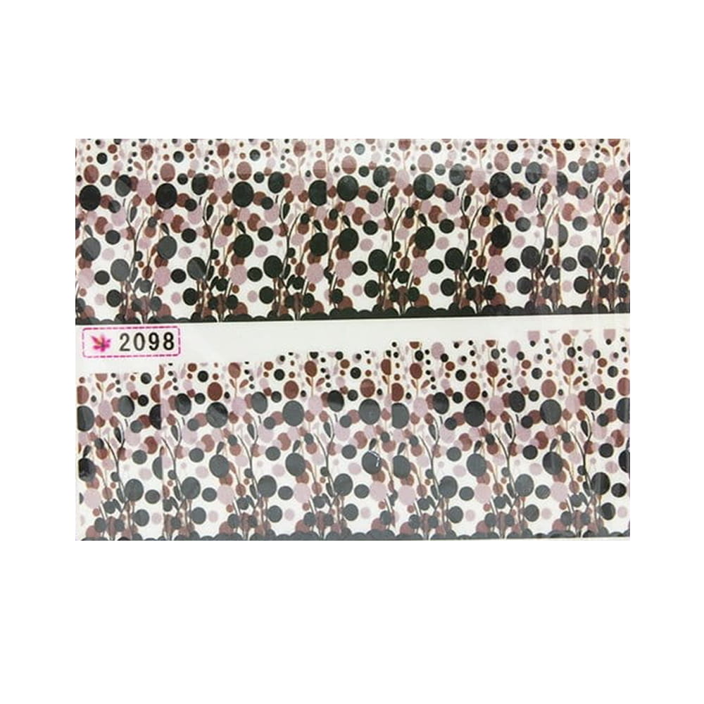 Naklejki wodne do paznokci arkusz 6,5 x 5,5 cm na 10 palców Nr 2098