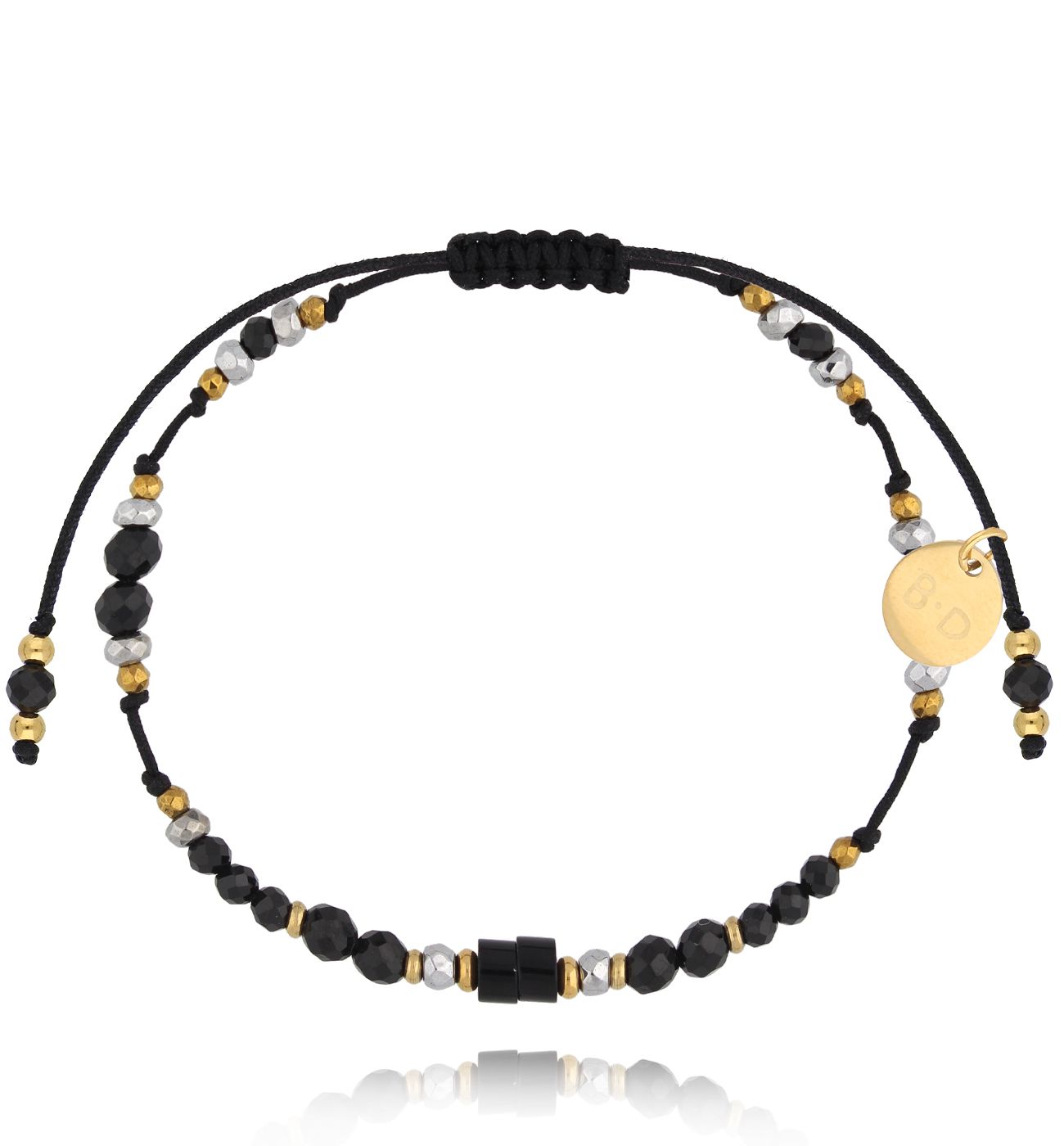 Bransoletka czarna z kamieniami naturalnymi Fiorina BMT0158 - By Dziubeka